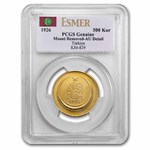 1926 Turkey Republic Gold 500 Kurush AU Details PCGS