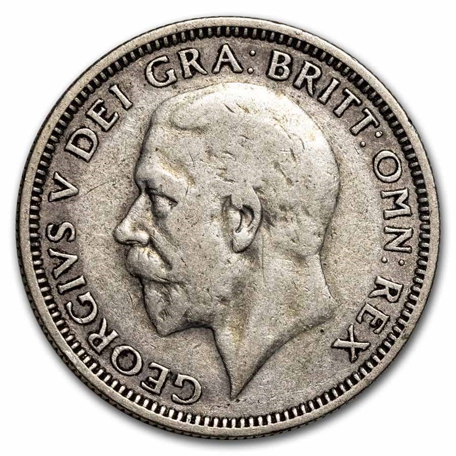 1927-1936 Great Britain Silver Shilling George V Avg Circ