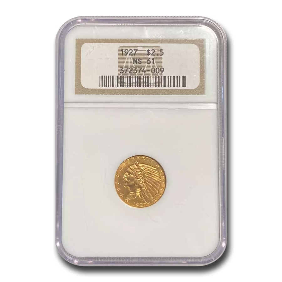 1927 $2.50 Indian Gold Quarter Eagle MS-61 NGC