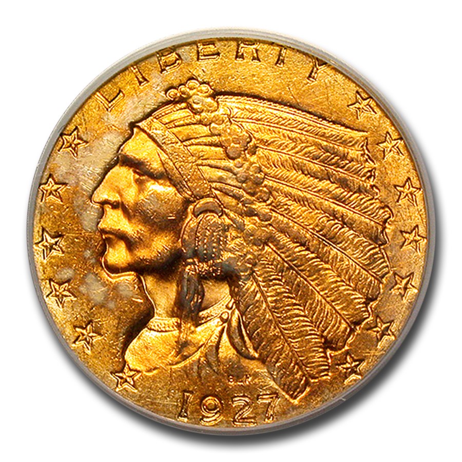1927 $2.50 Indian Gold Quarter Eagle MS-61 PCGS