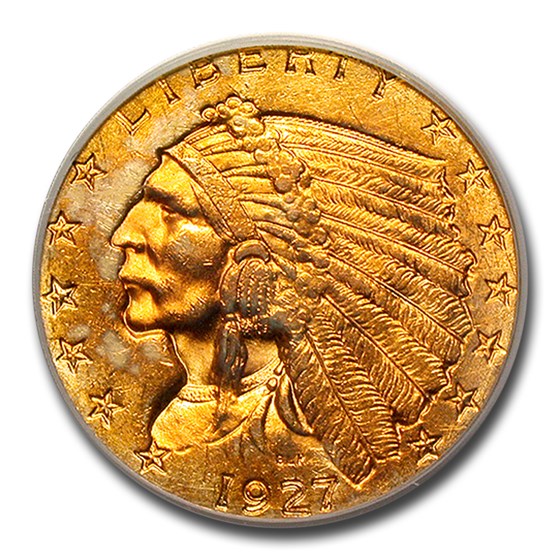 1927 $2.50 Indian Gold Quarter Eagle MS-61 PCGS 1927 $2.50 Indian Gold Quarter Eagle MS-61 PCGS