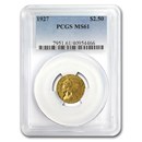 1927 $2.50 Indian Gold Quarter Eagle MS-61 PCGS