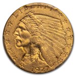 1927 $2.50 Indian Gold Quarter Eagle MS-63 PCGS