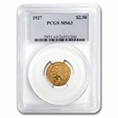 1927 $2.50 Indian Gold Quarter Eagle MS-63 PCGS