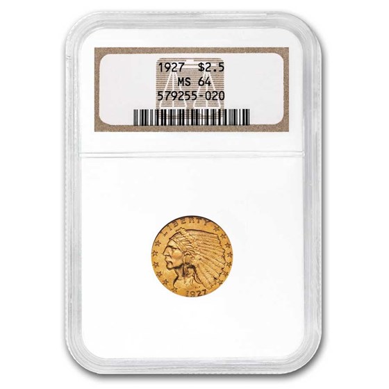 1927 $2.50 Indian Gold Quarter Eagle MS-64 NGC 1927 $2.50 Indian Gold Quarter Eagle MS-64 NGC