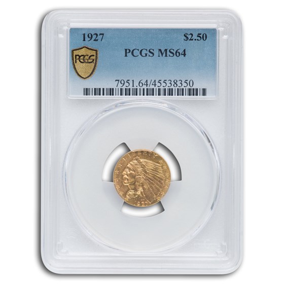 1927 $2.50 Indian Gold Quarter Eagle MS-64 PCGS 1927 $2.50 Indian Gold Quarter Eagle MS-64 PCGS