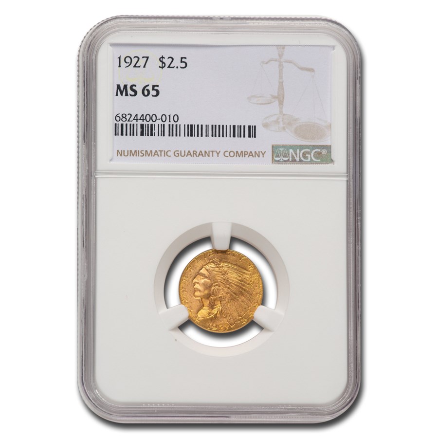 1927 $2.50 Indian Gold Quarter Eagle MS-65 NGC