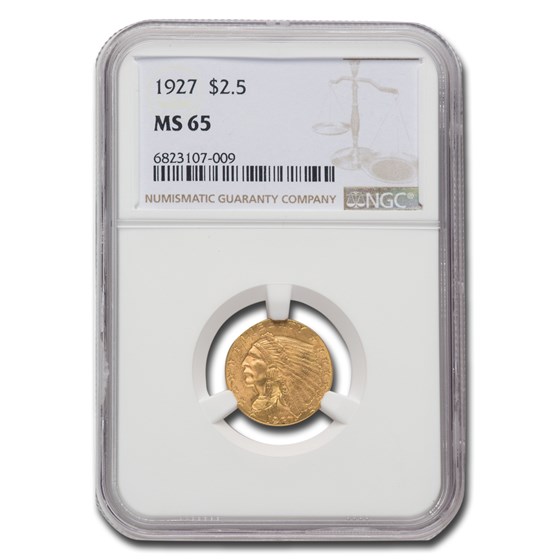 1927 $2.50 Indian Gold Quarter Eagle MS-65 NGC