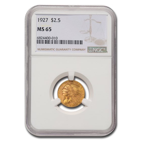 1927 $2.50 Indian Gold Quarter Eagle MS-65 NGC 1927 $2.50 Indian Gold Quarter Eagle MS-65 NGC