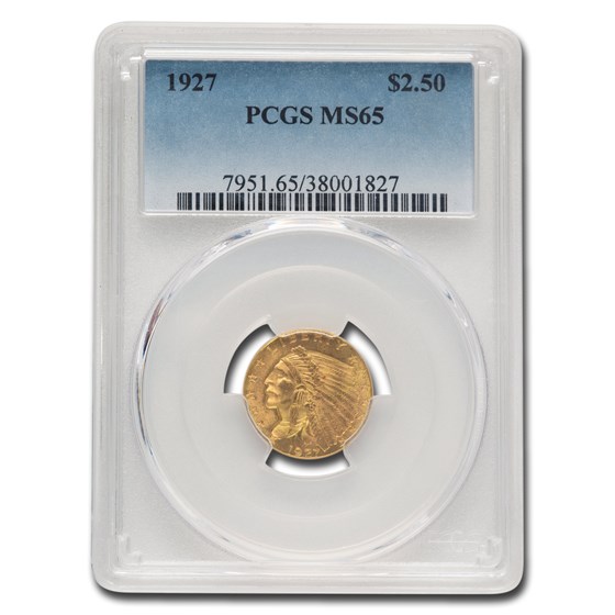 1927 $2.50 Indian Gold Quarter Eagle MS-65 PCGS 1927 $2.50 Indian Gold Quarter Eagle MS-65 PCGS