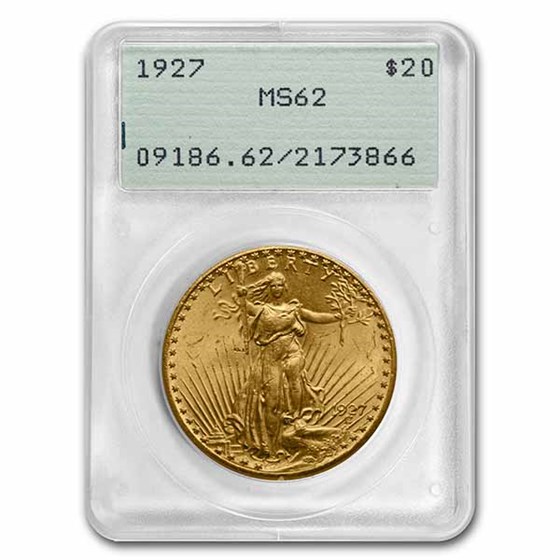 1927 $20 Saint-Gaudens Gold Double Eagle MS-62 PCGS (Rattler) 1927 $20 Saint-Gaudens Gold Double Eagle MS-62 PCGS (Rattler)