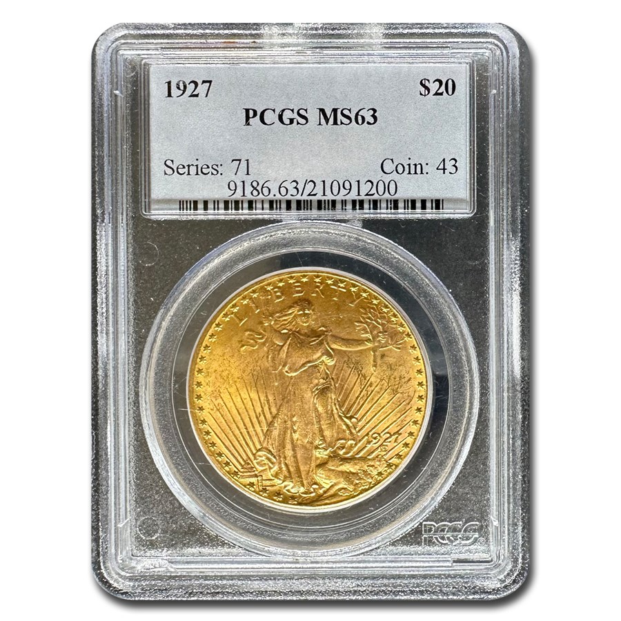 1927 $20 Saint-Gaudens Gold Double Eagle MS-63 PCGS