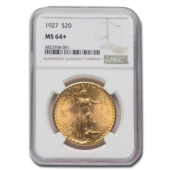 1927 $20 Saint-Gaudens Gold Double Eagle MS-64+ NGC (Plus) 1927 $20 Saint-Gaudens Gold Double Eagle MS-64+ NGC (Plus)