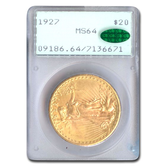 1927 $20 Saint-Gaudens Gold Double Eagle MS-64 PCGS CAC (Rattler) 1927 $20 Saint-Gaudens Gold Double Eagle MS-64 PCGS CAC (Rattler)