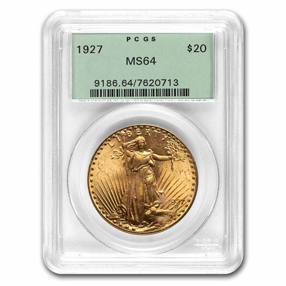 1927 $20 Saint-Gaudens Gold Double Eagle MS-64 PCGS (OGH) 1927 $20 Saint-Gaudens Gold Double Eagle MS-64 PCGS (OGH)