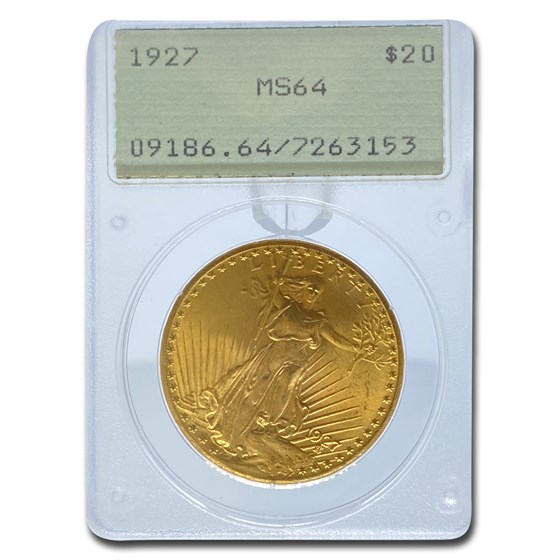 1927 $20 Saint-Gaudens Gold Double Eagle MS-64 PCGS (Rattler) 1927 $20 Saint-Gaudens Gold Double Eagle MS-64 PCGS (Rattler)