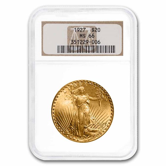 1927 $20 Saint-Gaudens Gold Double Eagle MS-66 NGC 1927 $20 Saint-Gaudens Gold Double Eagle MS-66 NGC