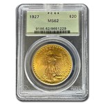 1927 $20 St Gaudens Gold Double Eagle MS-62 PCGS (OGH)