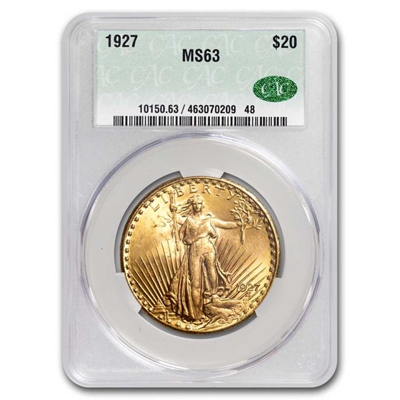 1927 $20 St Gaudens Gold Double Eagle MS-63 CACG 1927 $20 St Gaudens Gold Double Eagle MS-63 CACG