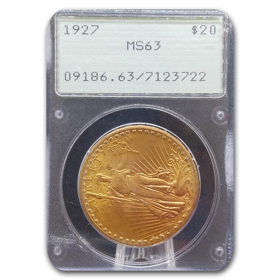 Buy 1927 $20 St Gaudens Gold Double Eagle MS-63 PCGS (Rattler) | APMEX