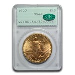 1927 $20 St Gaudens Gold Double Eagle MS-64 PCGS CAC (Rattler)
