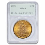 1927 $20 St Gaudens Gold Double Eagle MS-64 PCGS (Rattler)