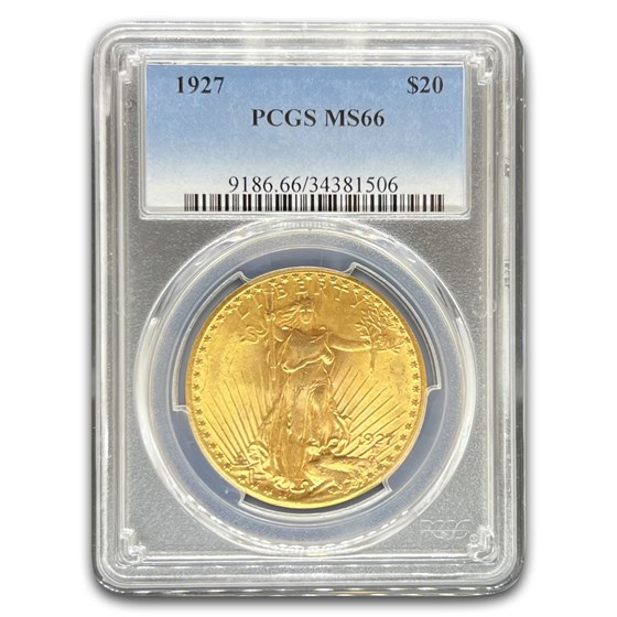1927 $20 St Gaudens Gold Double Eagle MS-66 PCGS