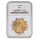 1927 $20 St Gaudens Gold Double Eagle MS-67 NGC