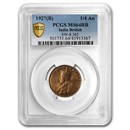 1927 (B) British India Copper 1/4 Anna MS-64 PCGS (Red/Brown) 1927 (B) British India Copper 1/4 Anna MS-64 PCGS (Red/Brown)