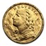 1927-B Swiss Gold 20 Francs Helvetia BU