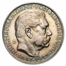 1927-D Germany Silver Hindenburg Medal AU/BU