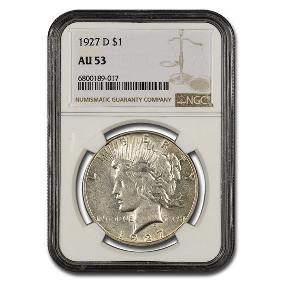 1927-D Peace Dollar AU-53 NGC 1927-D Peace Dollar AU-53 NGC