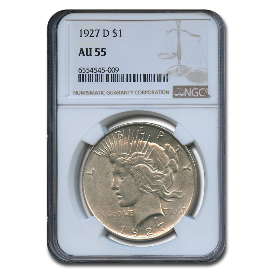 1927-D Peace Dollar AU-55 NGC