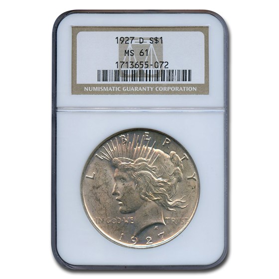 1927-D Peace Dollar MS-61 NGC