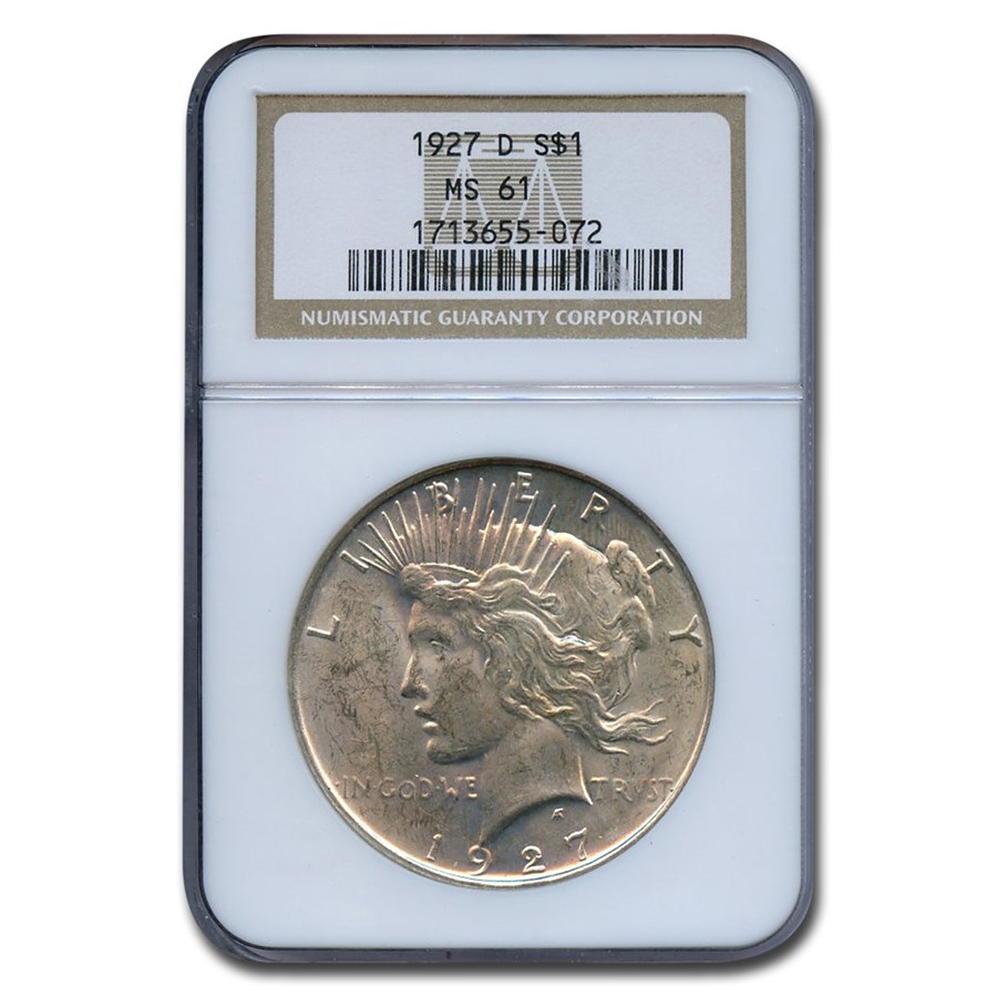 1927-D Peace Dollar MS-61 NGC