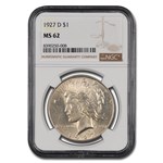 1927-D Peace Dollar MS-62 NGC