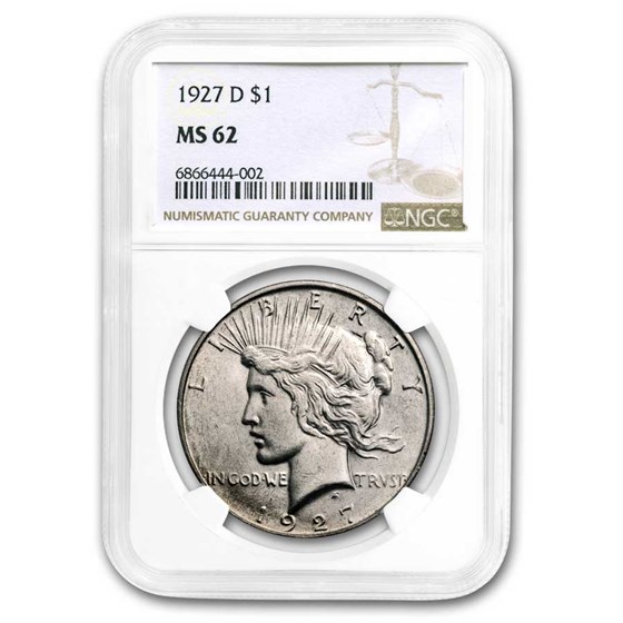 1927-D Peace Dollar MS-62 NGC 1927-D Peace Dollar MS-62 NGC