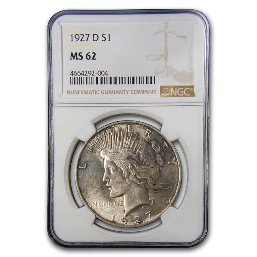 1927-D Peace Dollar MS-62 NGC