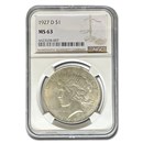 1927-D Peace Dollar MS-63 NGC