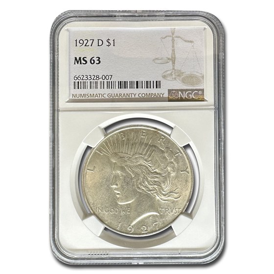 1927-D Peace Dollar MS-63 NGC 1927-D Peace Dollar MS-63 NGC