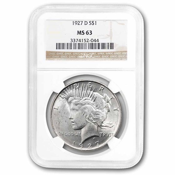 1927-D Peace Dollar MS-63 NGC