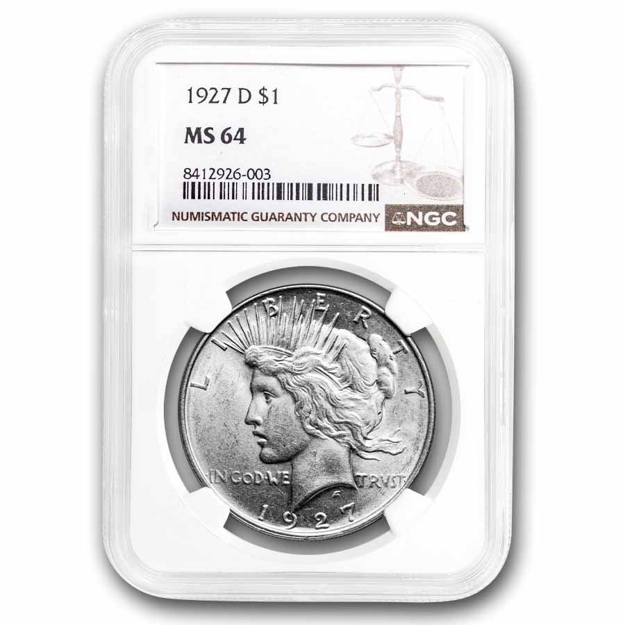 1927-D Peace Dollar MS-64 NGC