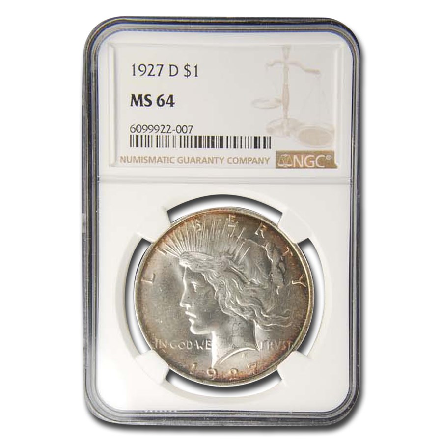 1927-D Peace Dollar MS-64 NGC