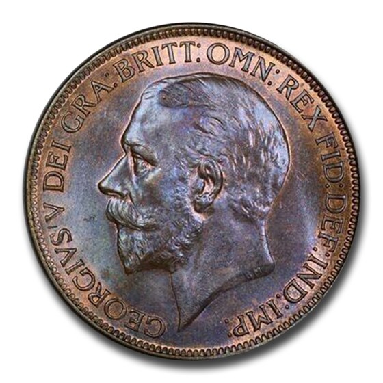 1927 Great Britain Penny George V MS-64 PCGS (Brown) 1927 Great Britain Penny George V MS-64 PCGS (Brown)