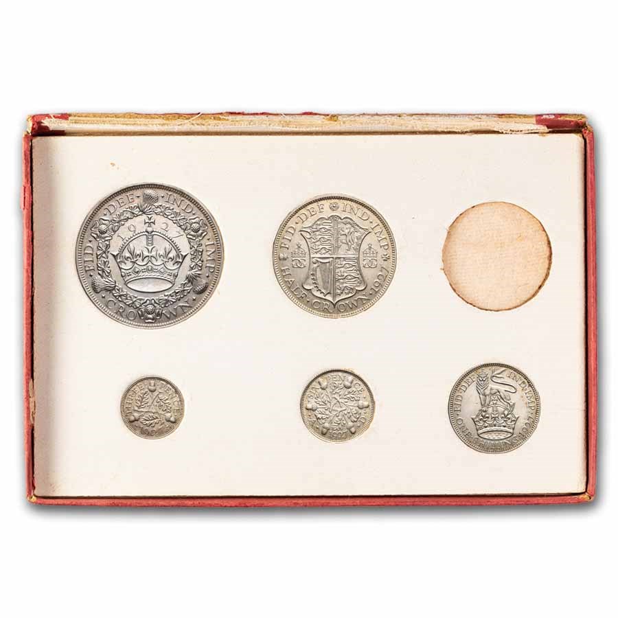 1927 Great Britain Silver Partial Proof Set (5-Coins)