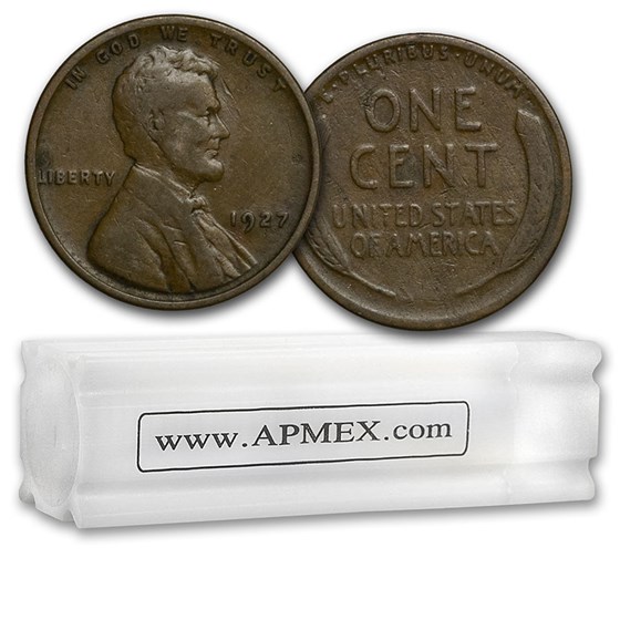 1927 Lincoln Cent 50-Coin Roll Avg Circ 1927 Lincoln Cent 50-Coin Roll Avg Circ
