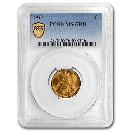 1927 Lincoln Cent MS-67 PCGS (Red) 1927 Lincoln Cent MS-67 PCGS (Red)