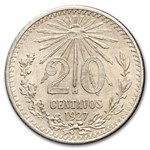 1927-M Mexico Silver 20 Centavos AU