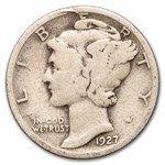 1927 Mercury Dime 50-Coin Roll Avg Circ