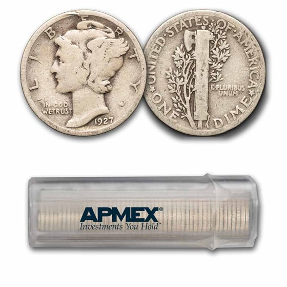 1927 Mercury Dime 50-Coin Roll Avg Circ 1927 Mercury Dime 50-Coin Roll Avg Circ